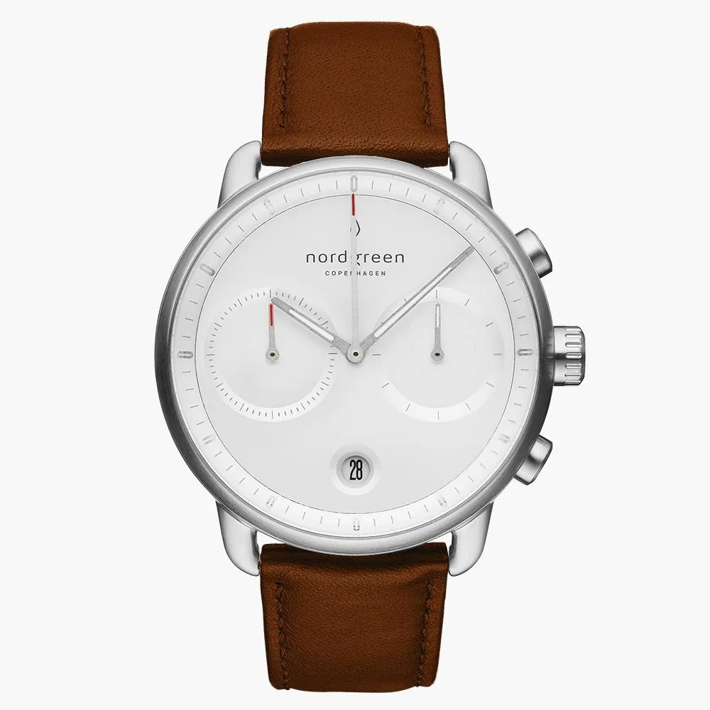 Pioneer | White Dial - Brown Leather - Refurbished