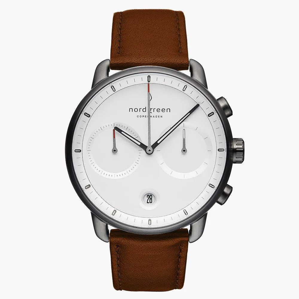 Pioneer | White Dial - Brown Leather - Refurbished