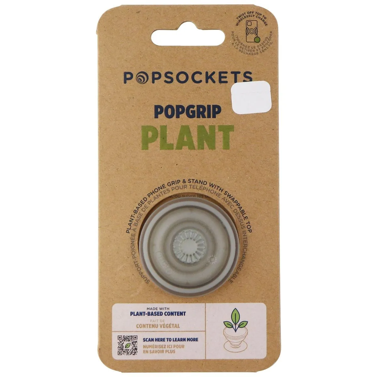 PopSockets PopGrip Plant Series Swappable Eco Stand and Grip - Faded Stone