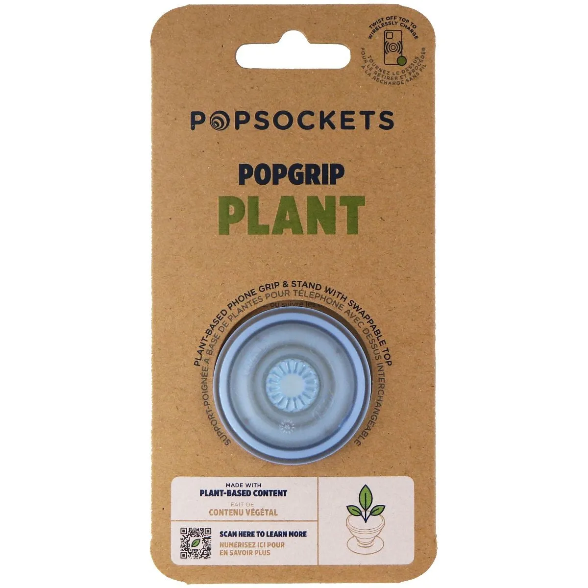 PopSockets PopGrip Plant Stand and Grip with Swappable Top - Ice Blue