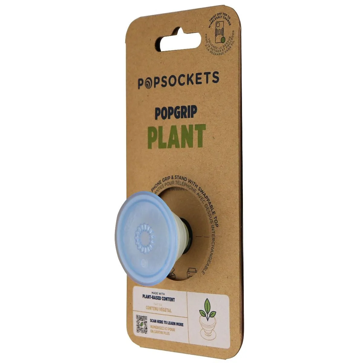 PopSockets PopGrip Plant Stand and Grip with Swappable Top - Ice Blue