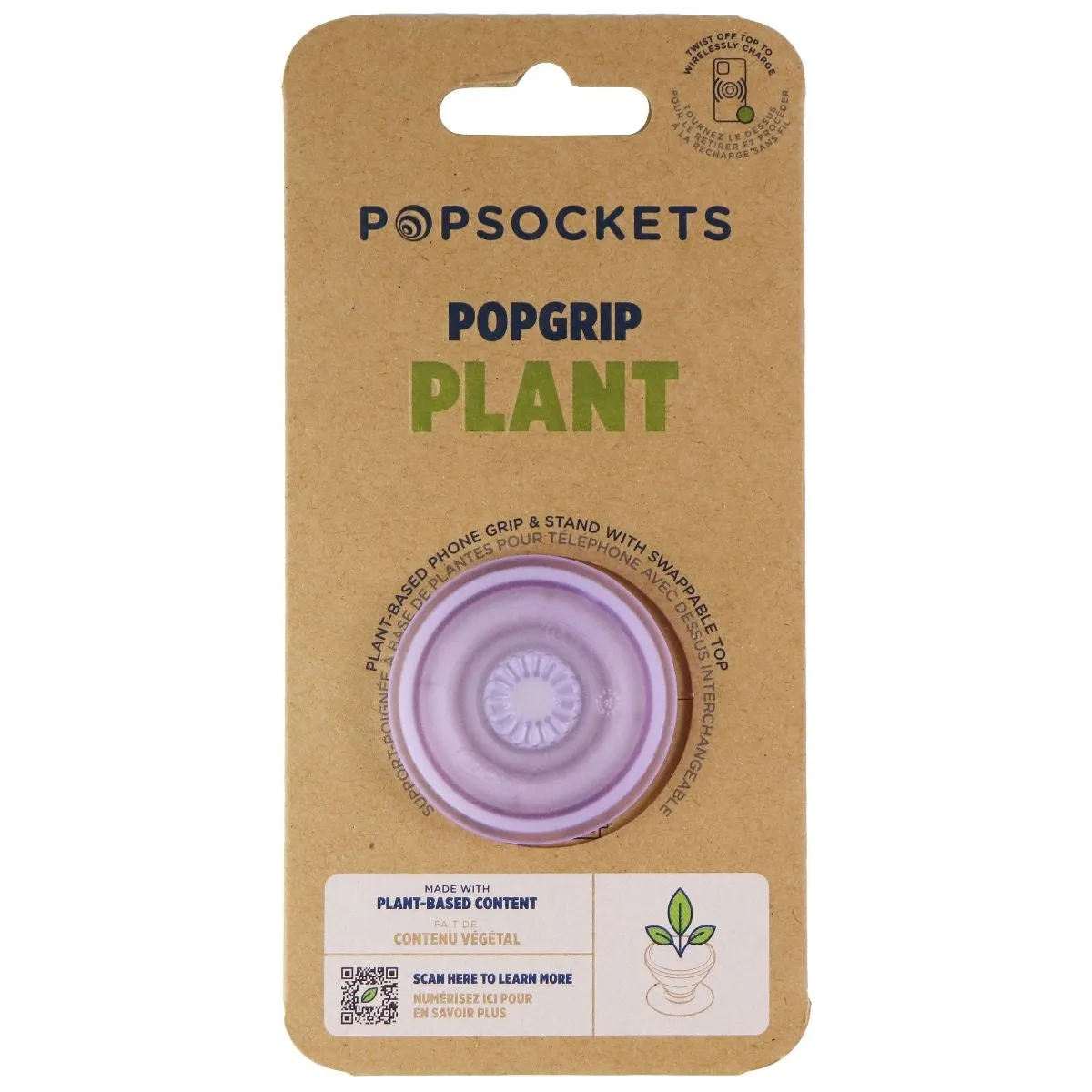 PopSockets PopGrip Stand and Grip with Swappable Top - Plant Dusty Lavender