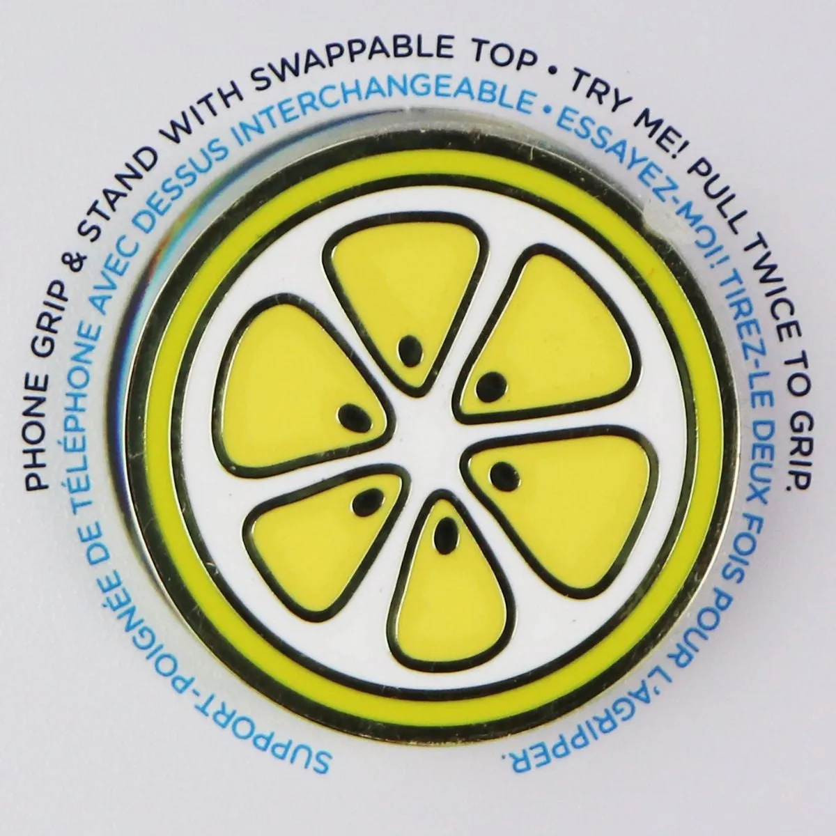 PopSockets PopGrip with Swappable Top for Phones & Tablets - Enamel Lemon Slice