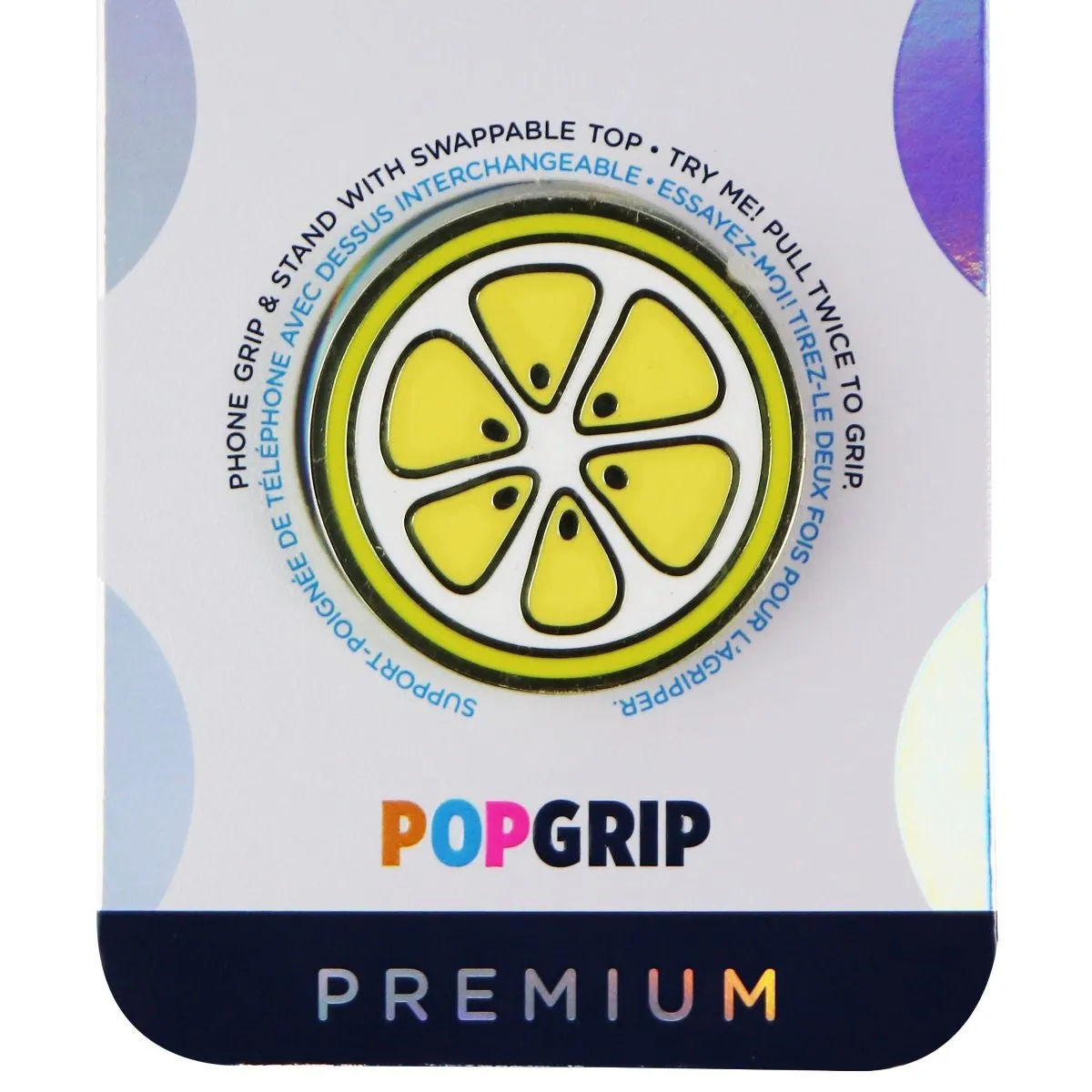 PopSockets PopGrip with Swappable Top for Phones & Tablets - Enamel Lemon Slice