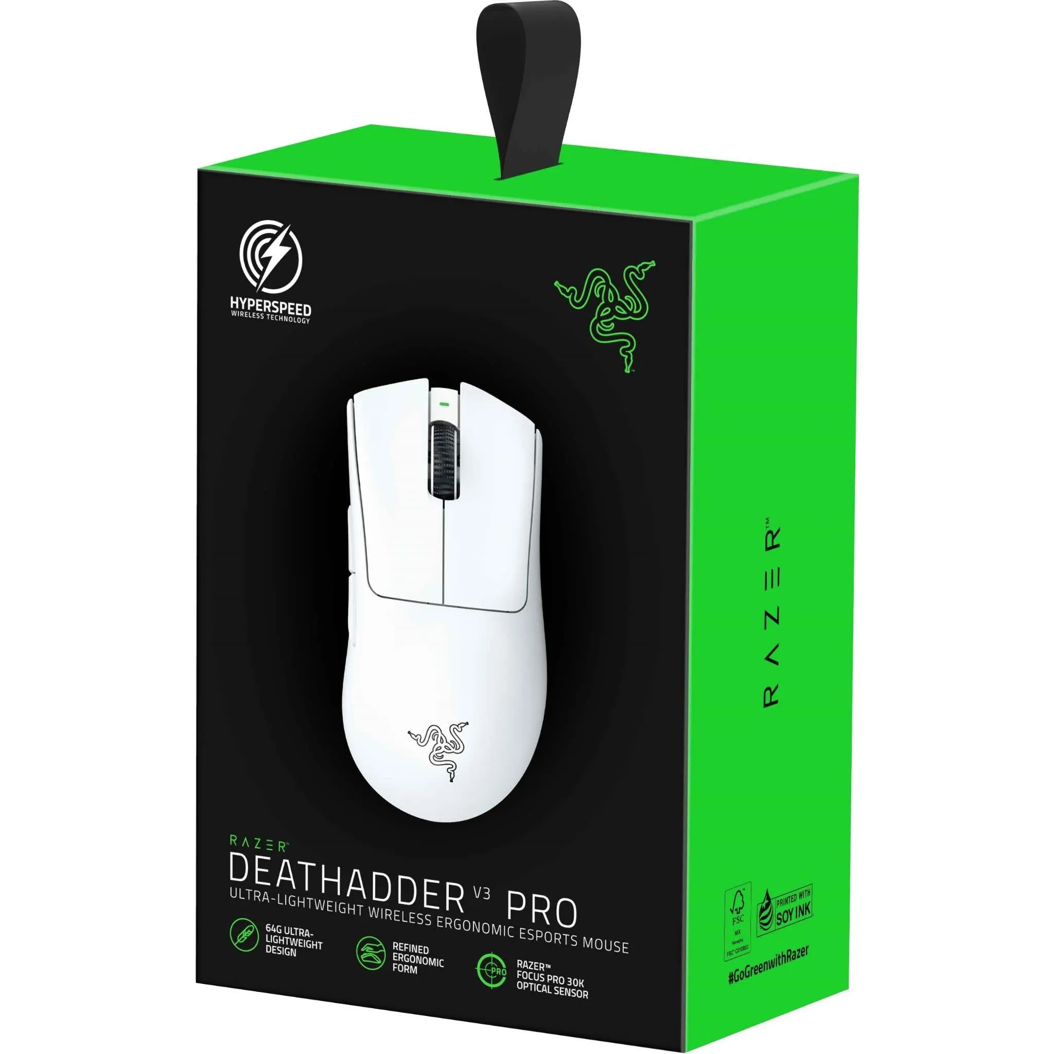 Razer DeathAdder V3 Pro Ultra-lightweight Wireless Ergonomic Esports Mouse (White Edition)