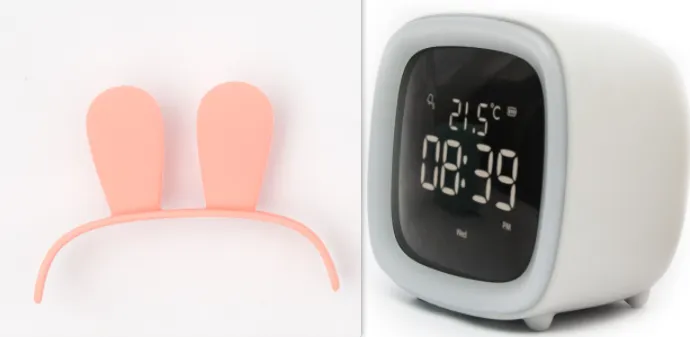 Rechargeable Alarm Clock Night Light Digital Electronic Clock With Temperature Display For Children Desk Clock