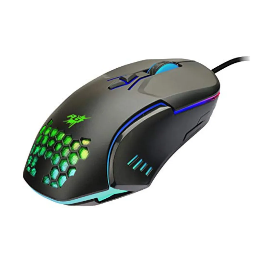 Redgear A-15 Wired Gaming Mouse with RGB, Semi-Honeycomb Design and Upto 6400 DPI for Windows PC Gamers.