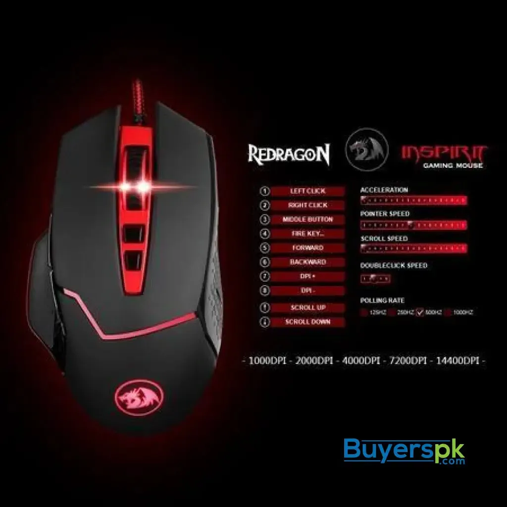 Redragon M907 Inspirit Wired Gaming Mouse