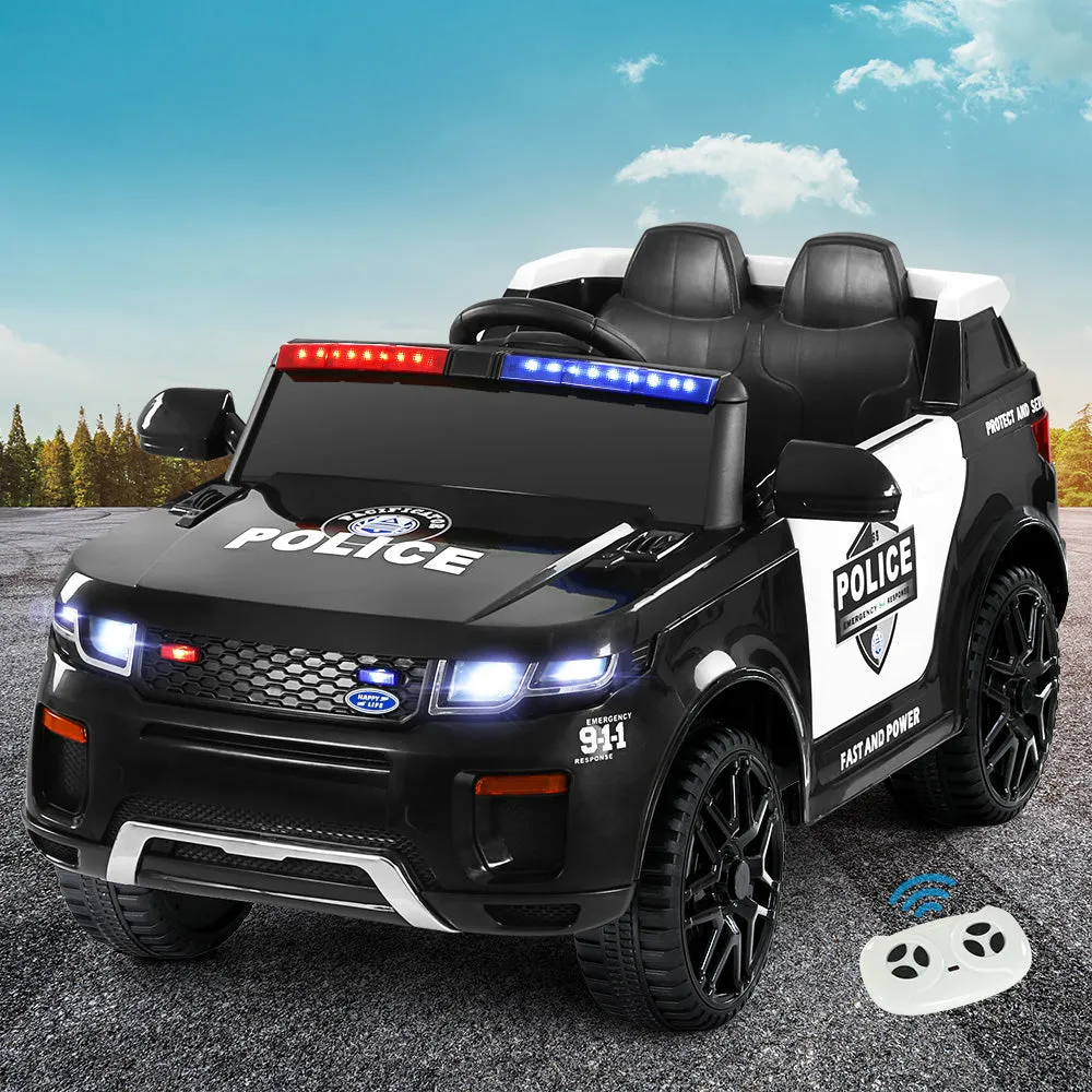 Rigo Kids Ride On Car Electric Patrol Police Toy Cars Remote Control 12V Black