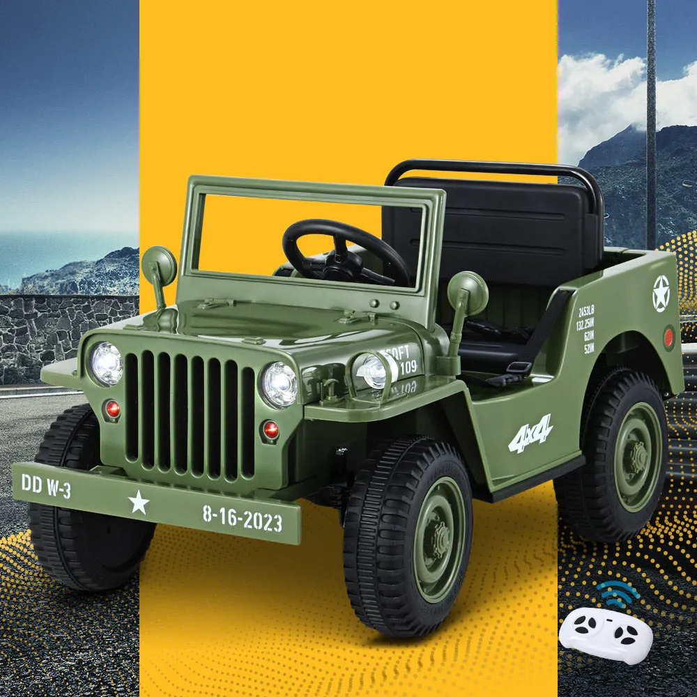 Rigo Military Jeep Electric Ride On Olive