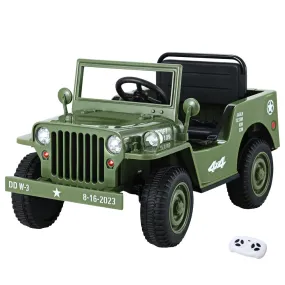 Rigo Military Jeep Electric Ride On Olive