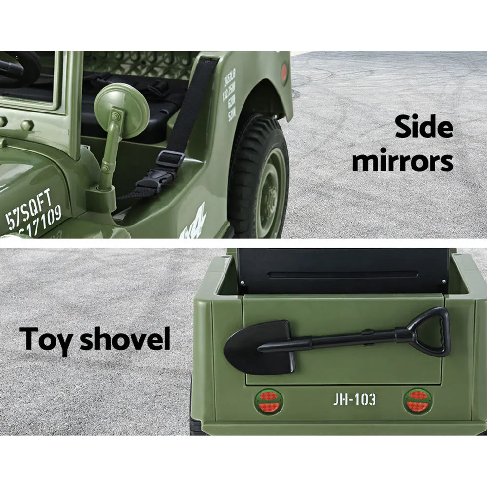 Rigo Military Jeep Electric Ride On Olive