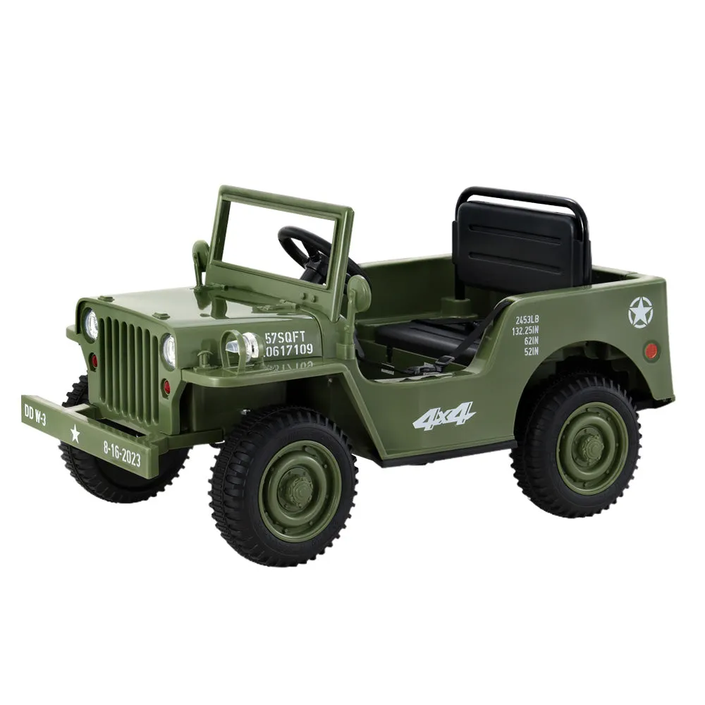 Rigo Military Jeep Electric Ride On Olive