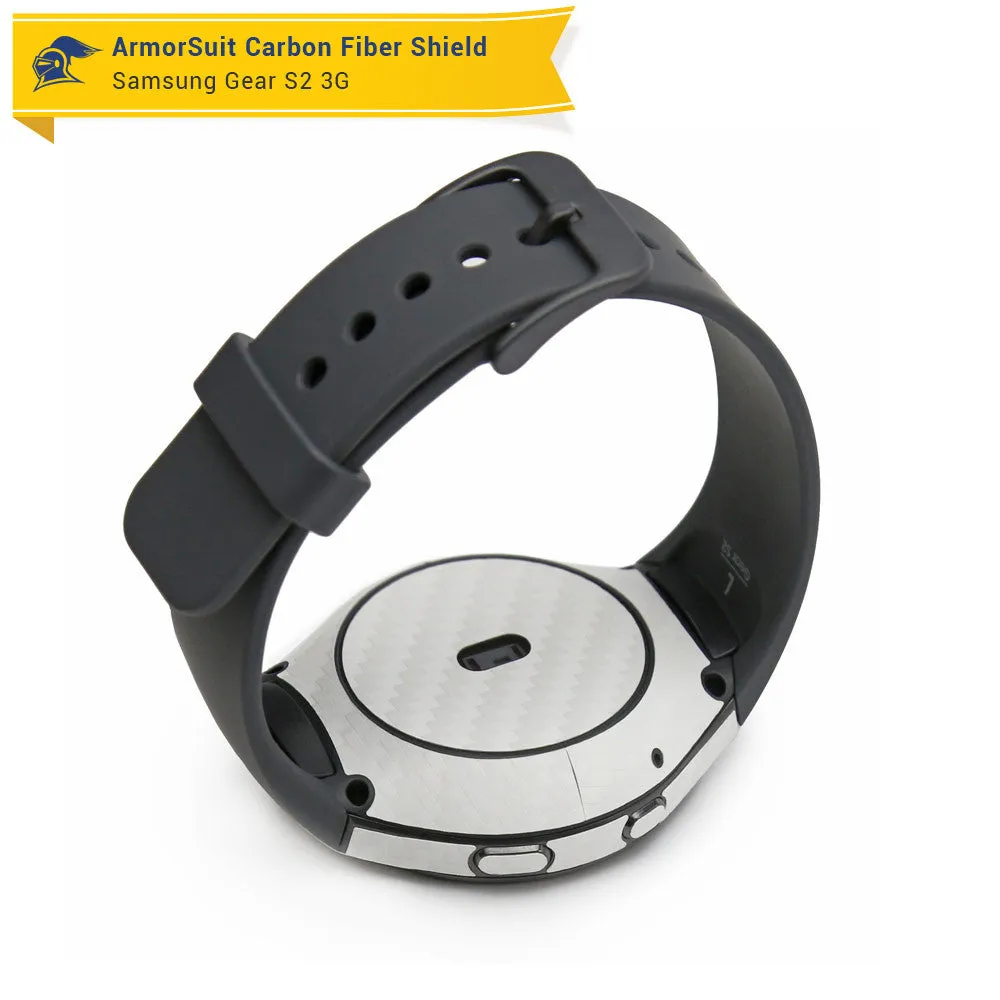 Samsung Gear S2 3G Screen Protector   White Carbon Fiber Skin