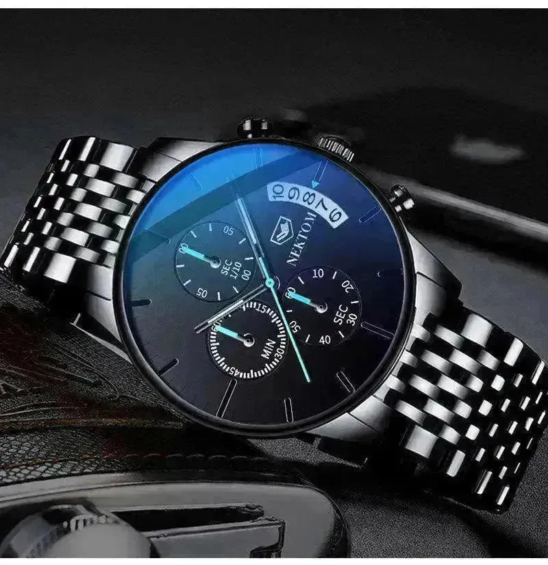 SAPPHIRE Crystal Glass Stainless Steel Fashion Men's Watches