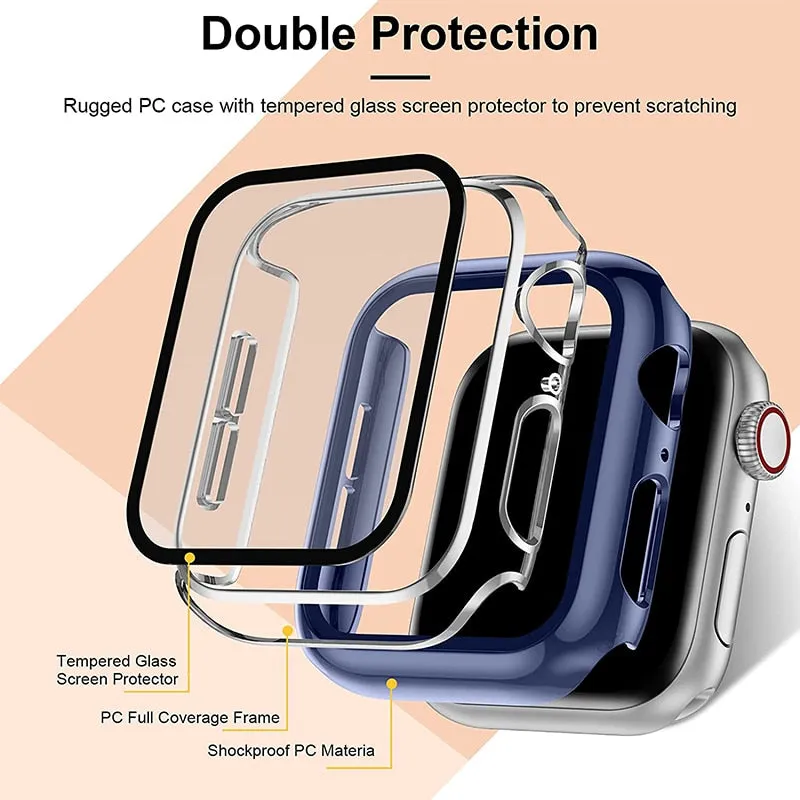 Screen Protectors Glass Cover For Apple Watch Case Series 38mm 40mm 41mm 42mm 44mm 45mm