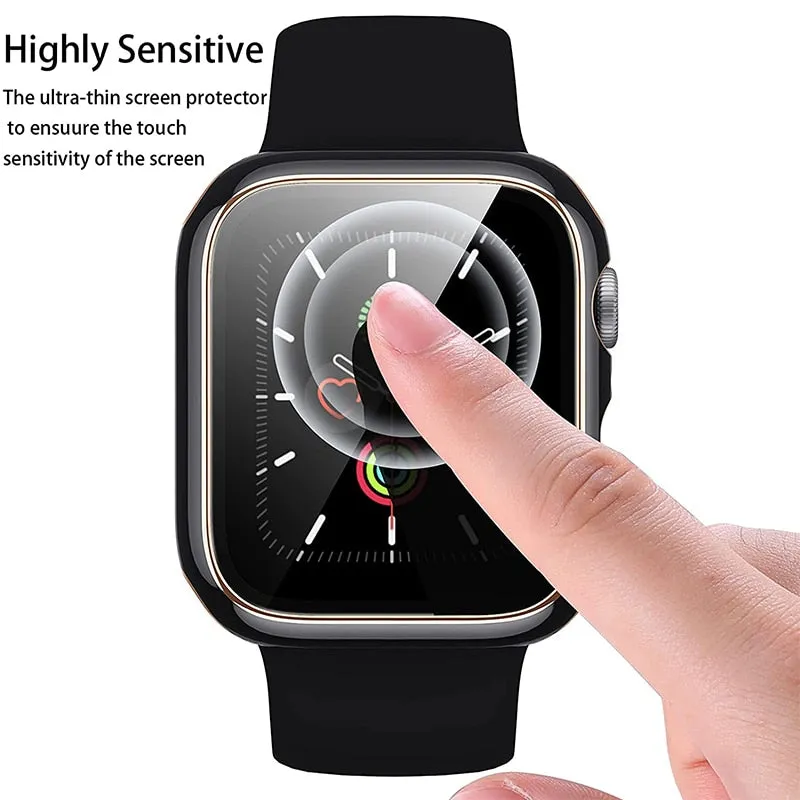 Screen Protectors Glass Cover For Apple Watch Case Series 38mm 40mm 41mm 42mm 44mm 45mm