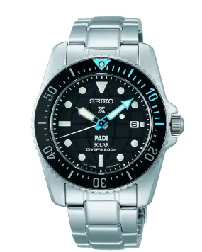 Seiko Prospex Solar Silver and Black Divers Watch SNE575P