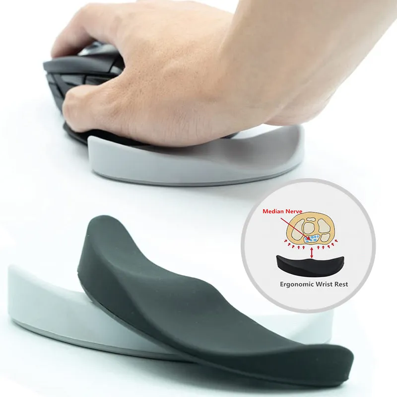 Silicon Gel Non-Slip Streamline Wrist Rest Support Computer Mouse Pad