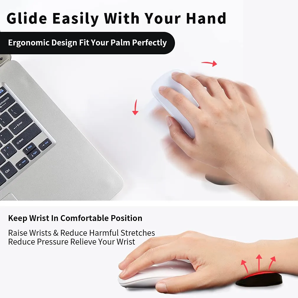 Silicon Gel Non-Slip Streamline Wrist Rest Support Computer Mouse Pad