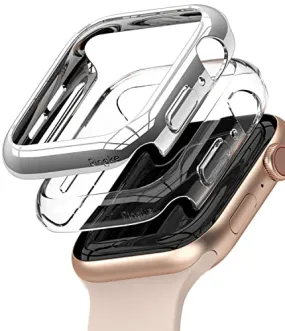 Slim Case Compatible with Apple Watch Series 6 / 5 / 4 / SE 40mm - Clear & Chrome (2 Pack)