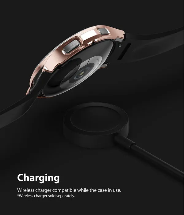 Slim Case Compatible with Galaxy Watch 4 Classic 42mm - Clear & Chrome Rose Gold  (2 Pack)