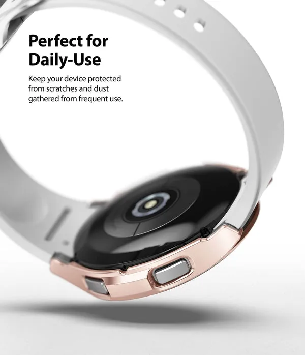 Slim Case Compatible with Galaxy Watch 4 Classic 42mm - Clear & Chrome Rose Gold  (2 Pack)