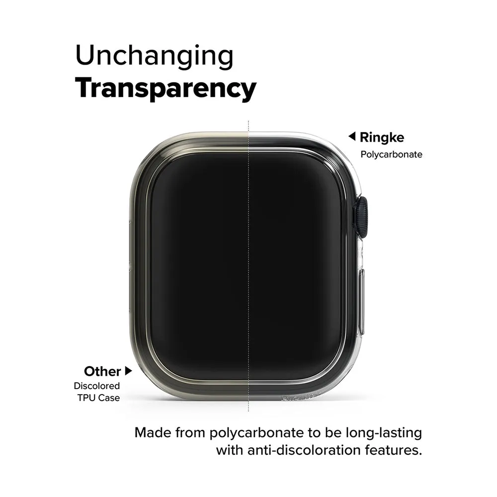 Slim Case For Apple Watch 10 46mm | Bezel [Frame Only] Hard Polycarbonate Thin Cover- Clear   Dark Gray