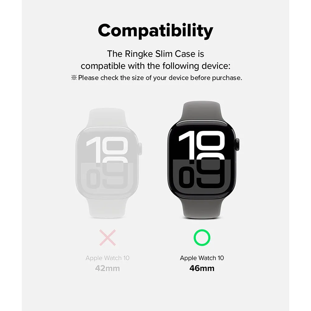 Slim Case For Apple Watch 10 46mm | Bezel [Frame Only] Hard Polycarbonate Thin Cover- Clear   Dark Gray