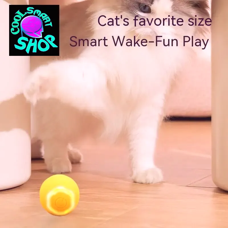 Smart Electric Cat Ball Toys Automatic Rolling USB Toys for Cats Training Self-moving Kitten Toys for Indoor Interactive Playing