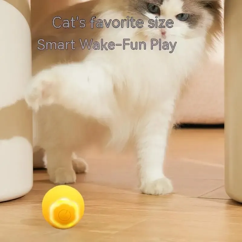 Smart Electric Cat Ball Toys Automatic Rolling USB Toys for Cats Training Self-moving Kitten Toys for Indoor Interactive Playing