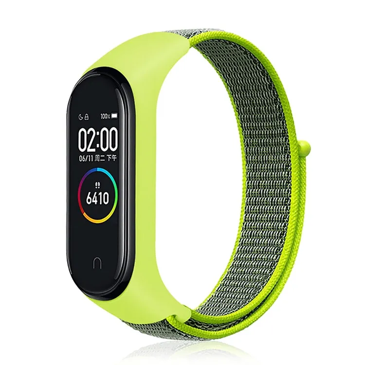 Smart Watch Nylon Woven Watch Band for Xiaomi Mi Band 3 / 4(Light Green)