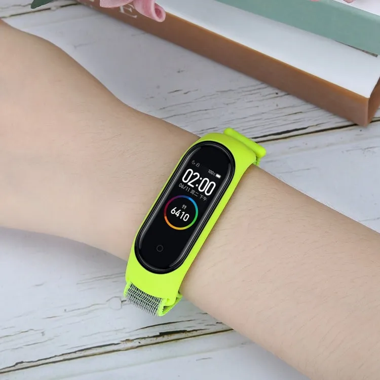 Smart Watch Nylon Woven Watch Band for Xiaomi Mi Band 3 / 4(Light Green)