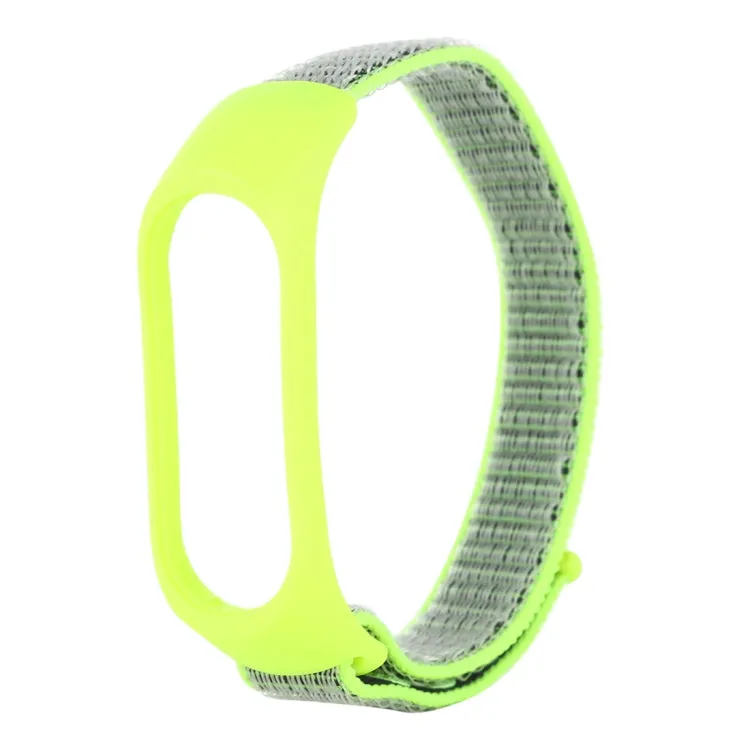 Smart Watch Nylon Woven Watch Band for Xiaomi Mi Band 3 / 4(Light Green)