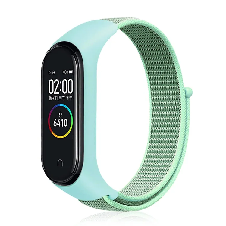 Smart Watch Nylon Woven Watch Band for Xiaomi Mi Band 3 / 4(Mint Green)