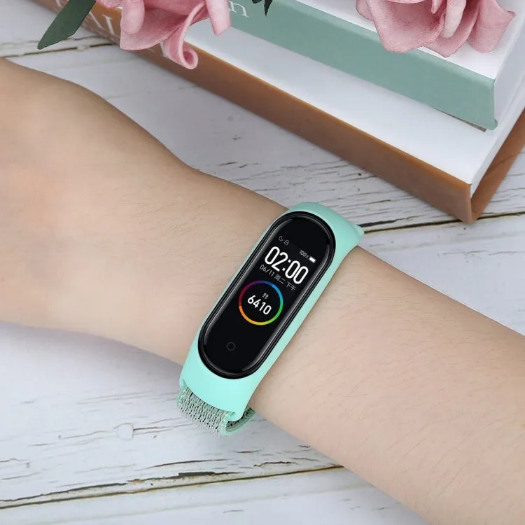 Smart Watch Nylon Woven Watch Band for Xiaomi Mi Band 3 / 4(Mint Green)