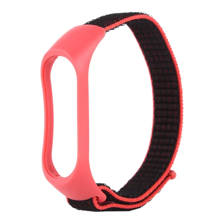 Smart Watch Nylon Woven Watch Band for Xiaomi Mi Band 3 / 4(Red Black)