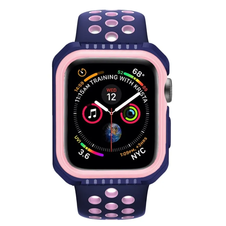 Smart Watch Shockproof Two Color Protective Case for Apple Watch Series 3 38mm(Pink Blue)