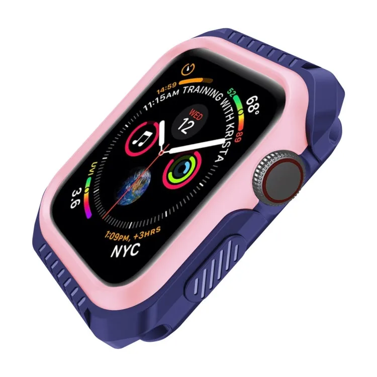 Smart Watch Shockproof Two Color Protective Case for Apple Watch Series 3 38mm(Pink Blue)