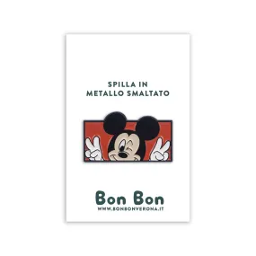 Spilla in metallo smaltato Mickey