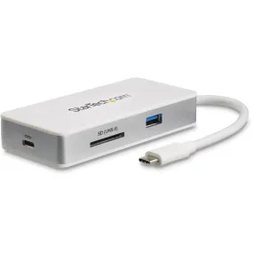 StarTech.com Docking Station - for Notebook/Tablet PC - Memory Card Reader - SD, SDXC, SDHC, microSDHC - 100 W - USB Type C - 1 Displays Supported - 4K - 4096 x 2160, 3840 x 2160, 2560 x 1600, 2560 x 1440 - 3 x USB Ports - 2 x USB 3.0 - USB Type-A - USB T