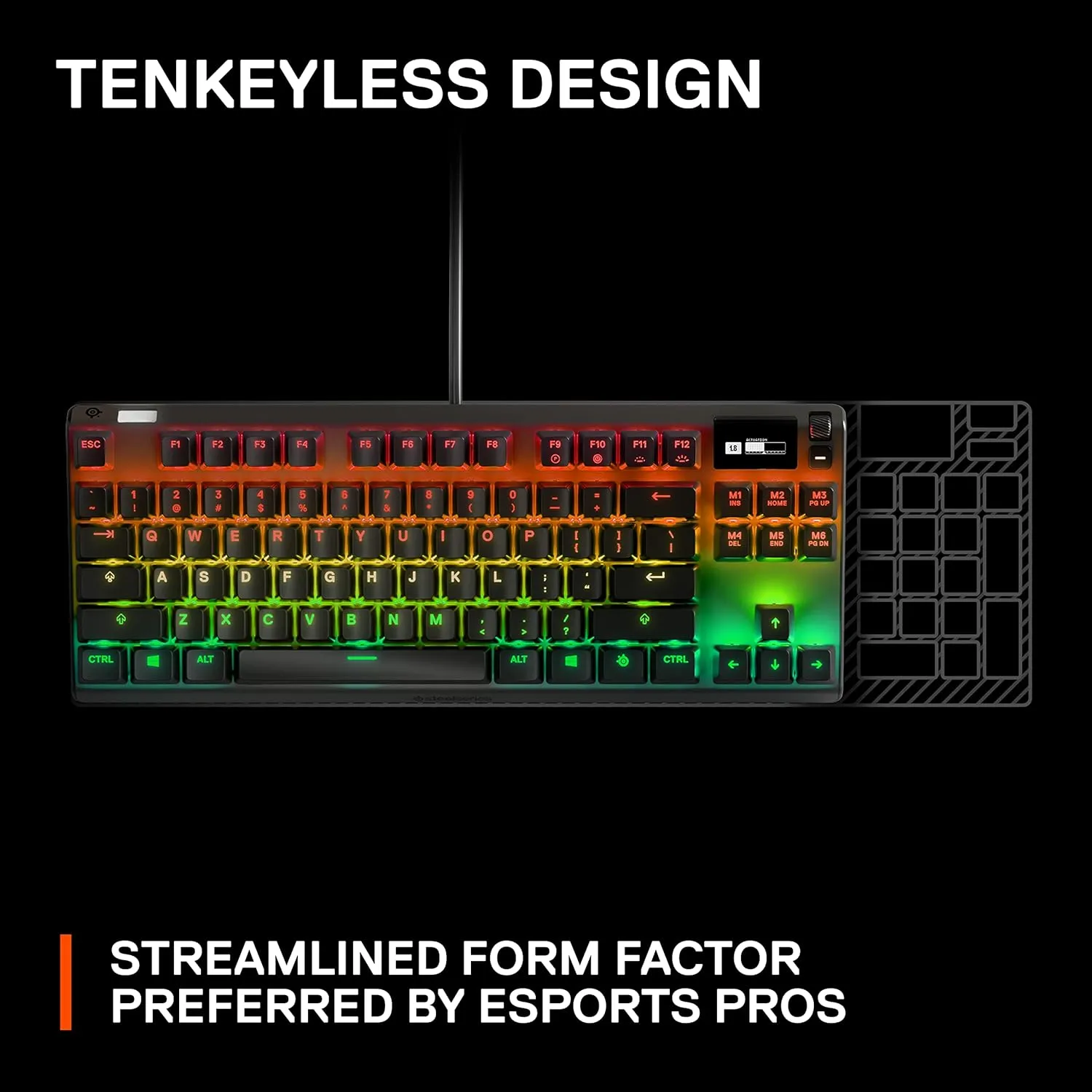 SteelSeries APEX PRO-US TKL (2023) RGB OmniPoint 2.0 可調整機械式PBT遊戲鍵盤 (64856)