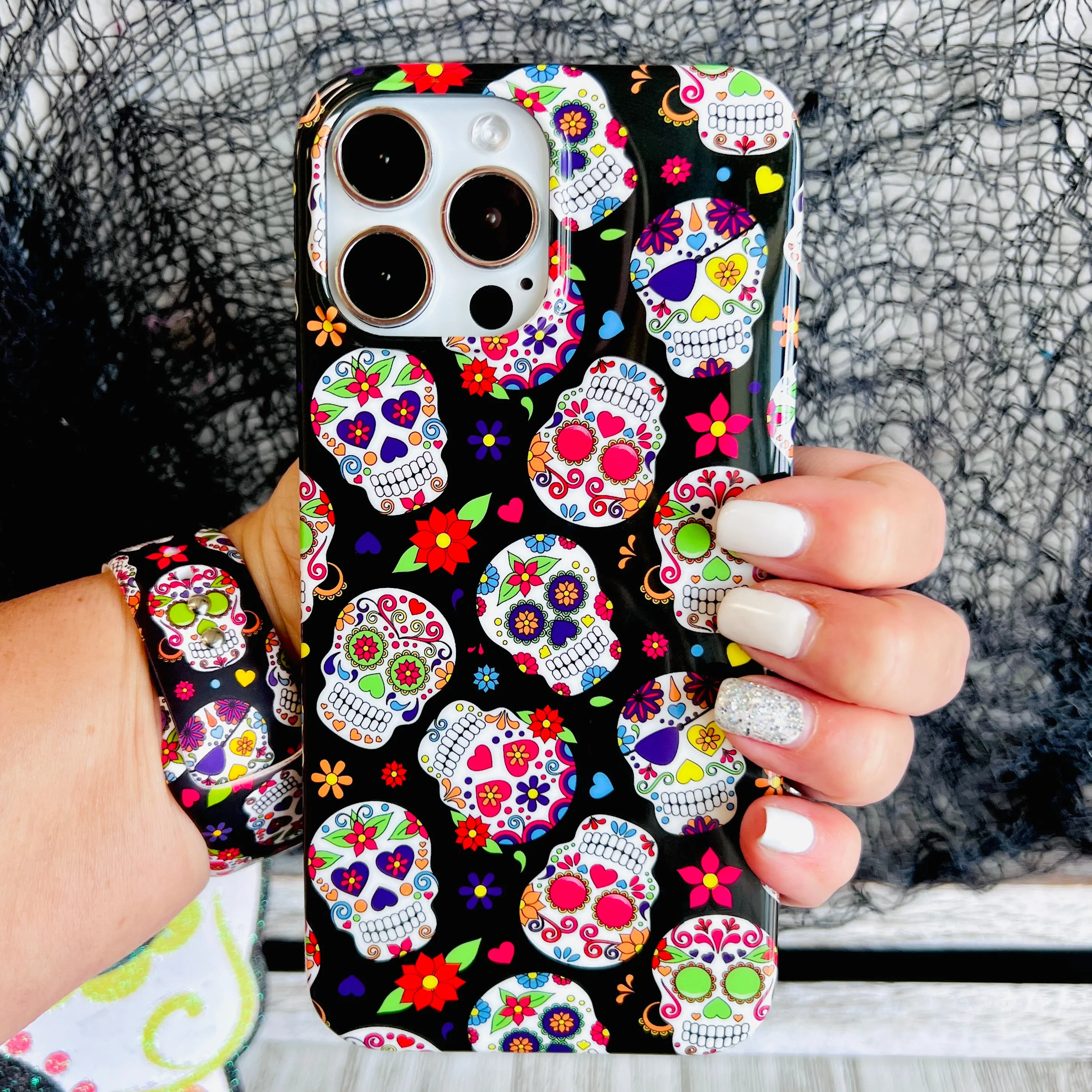 Sugar Skull Print Case For iPhone