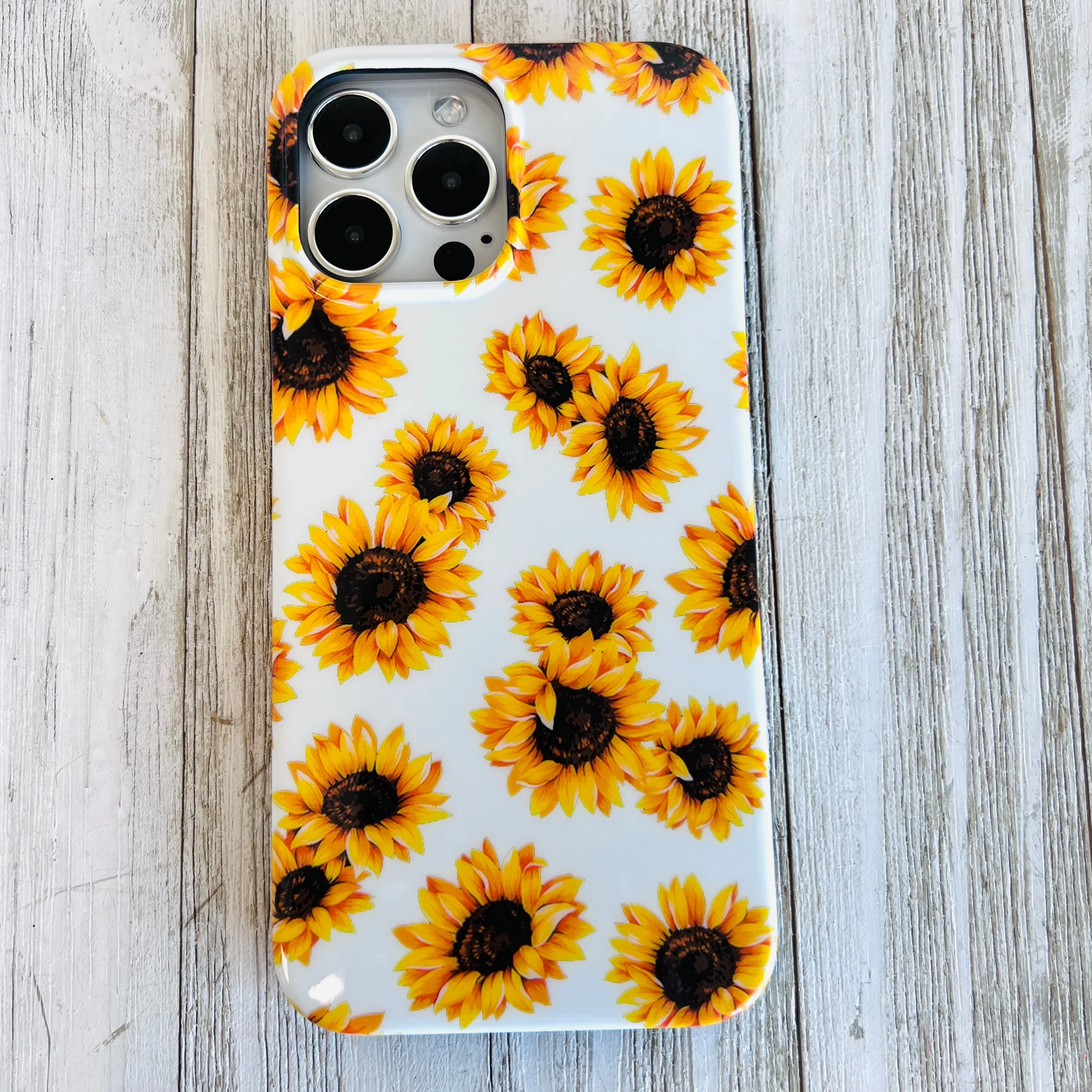 Sunflower White Background Phone Case For iPhone