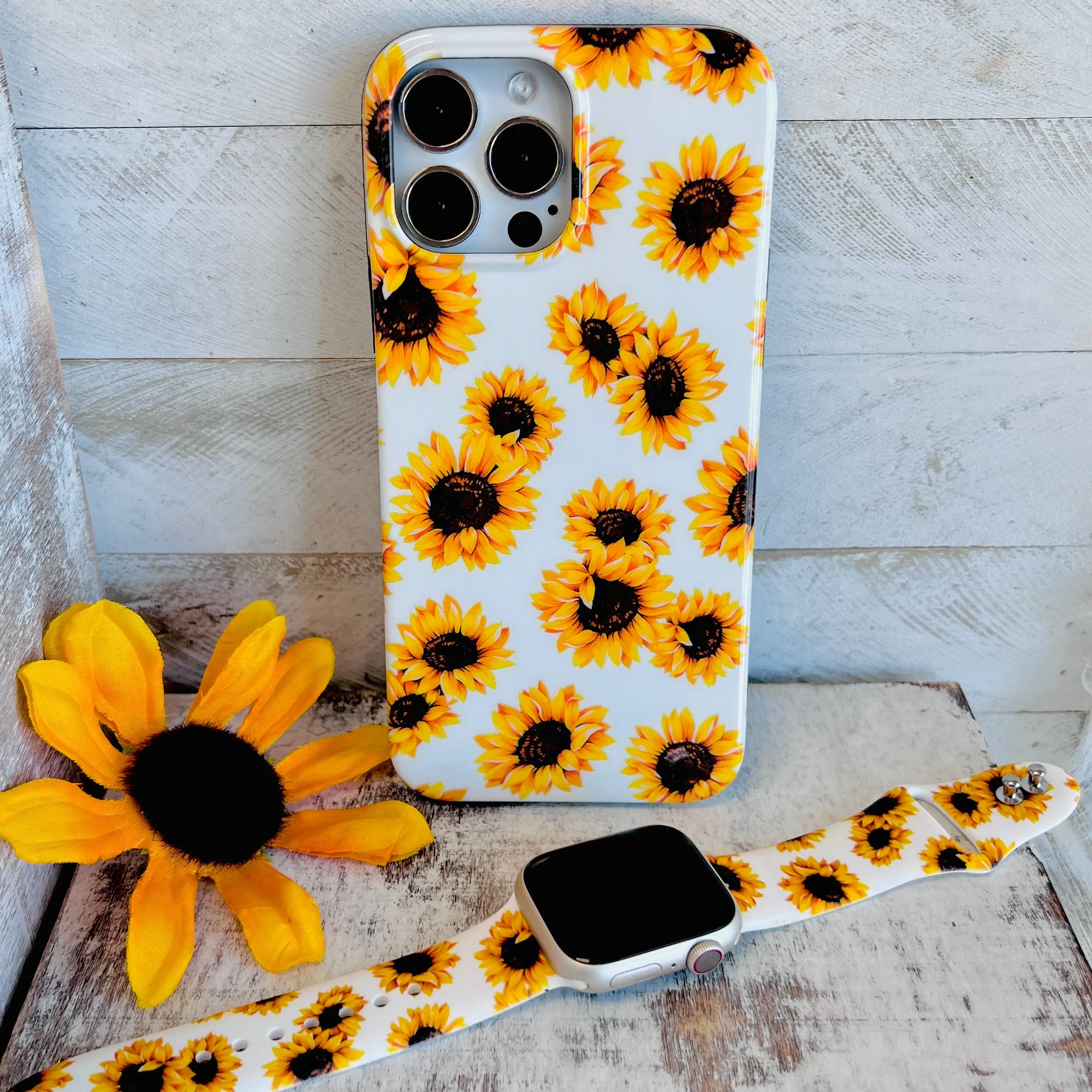 Sunflower White Background Phone Case For iPhone