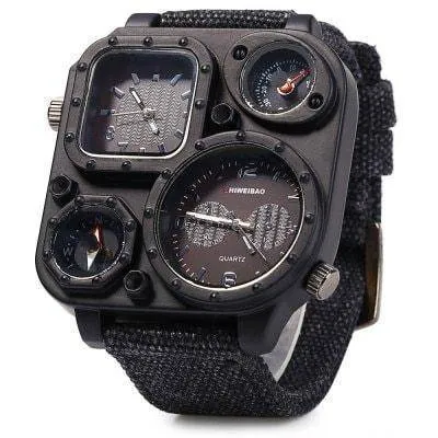 Super Sleek Compass Dual Movt Male Quartz Watch