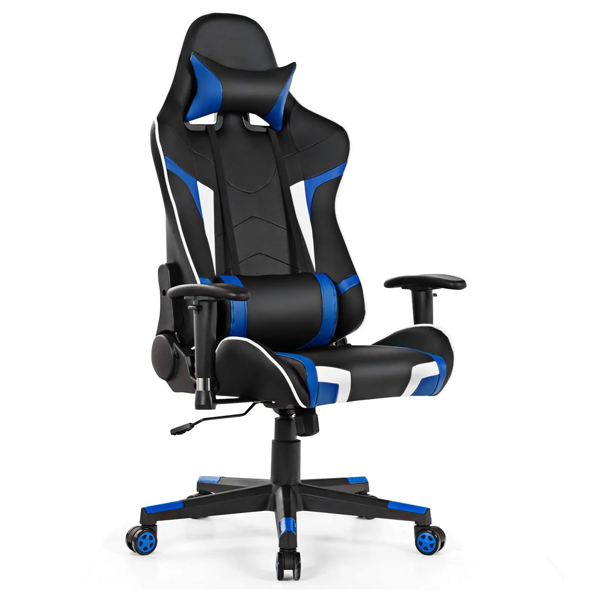 Tangkula Gaming Desk and Chair Set, Ergonomic E-Sport Gamer Desk & Racing Chair Set w/Cup Holder