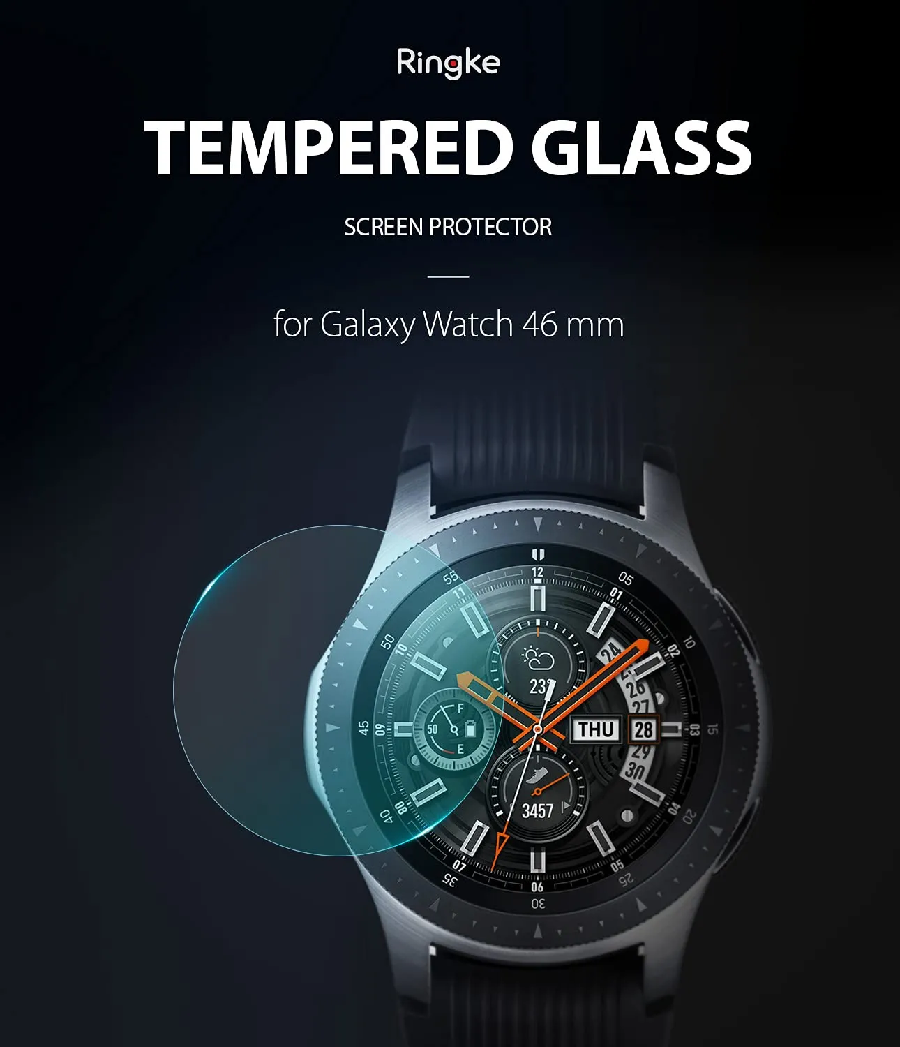 Tempered Glass [4-Pack] Compatible with Galaxy Watch 46mm / Gear S3 Screen Protector