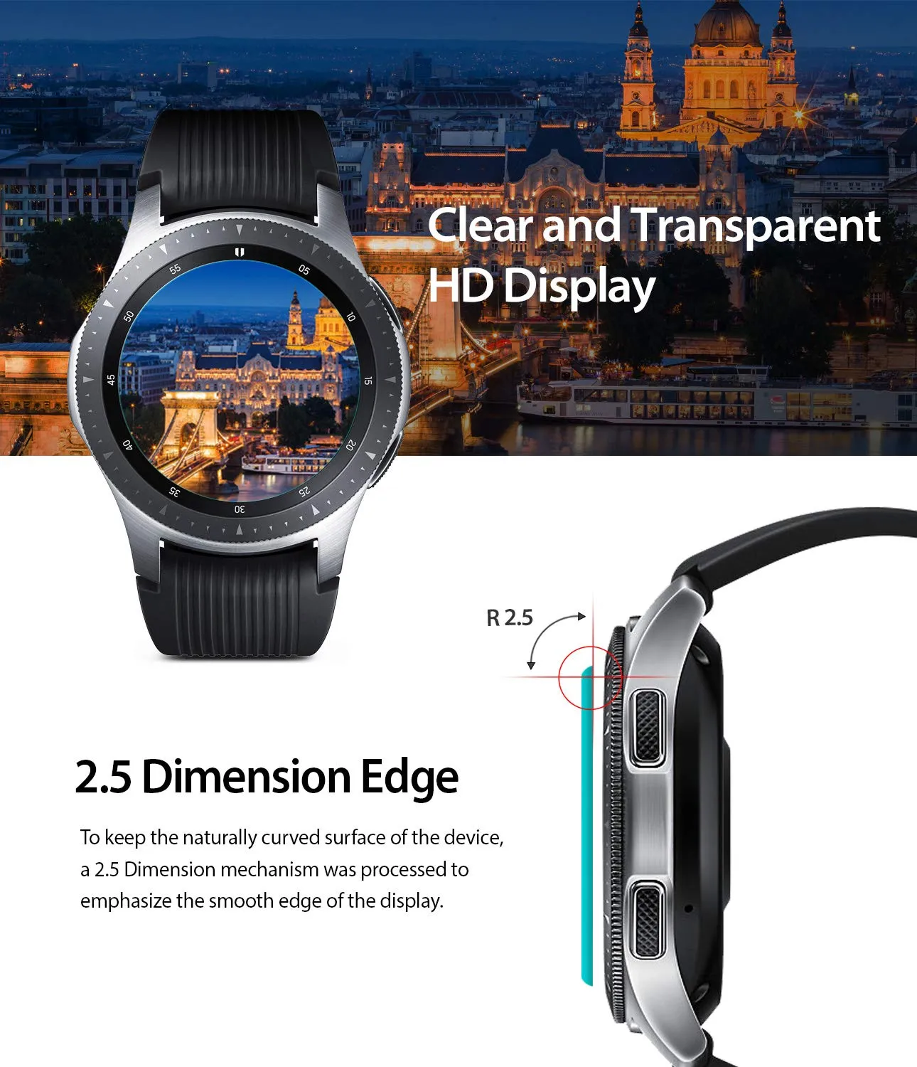 Tempered Glass [4-Pack] Compatible with Galaxy Watch 46mm / Gear S3 Screen Protector