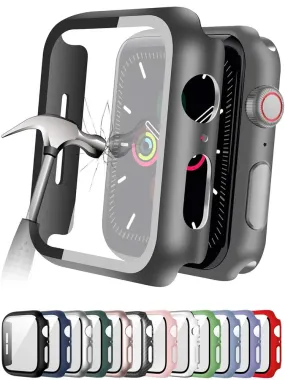 Tempered Glass cover For Apple Watch Accessories 45mm 41mm 44mm 40mm 42mm Screen Protector Apple watch Case serie 9 4 5 6 SE 7 8